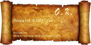 Osvald Klára névjegykártya