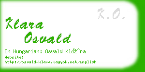 klara osvald business card